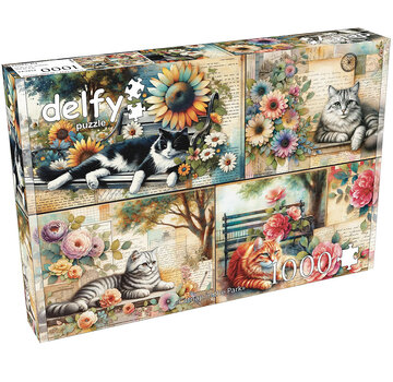 Delfy FINAL SALE Delfy Catnap in the Park Puzzle 1000pcs - Canada Only