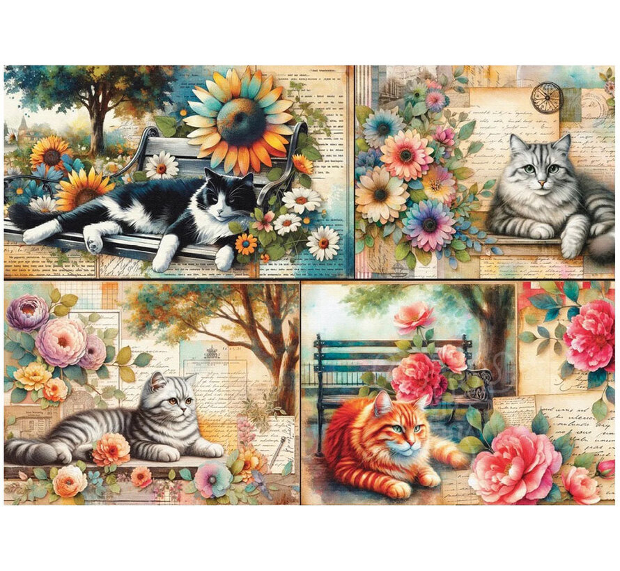 FINAL SALE Delfy Catnap in the Park Puzzle 1000pcs *