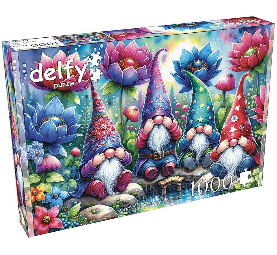 Delfy Gnomes Among Flowers Puzzle 1000pcs