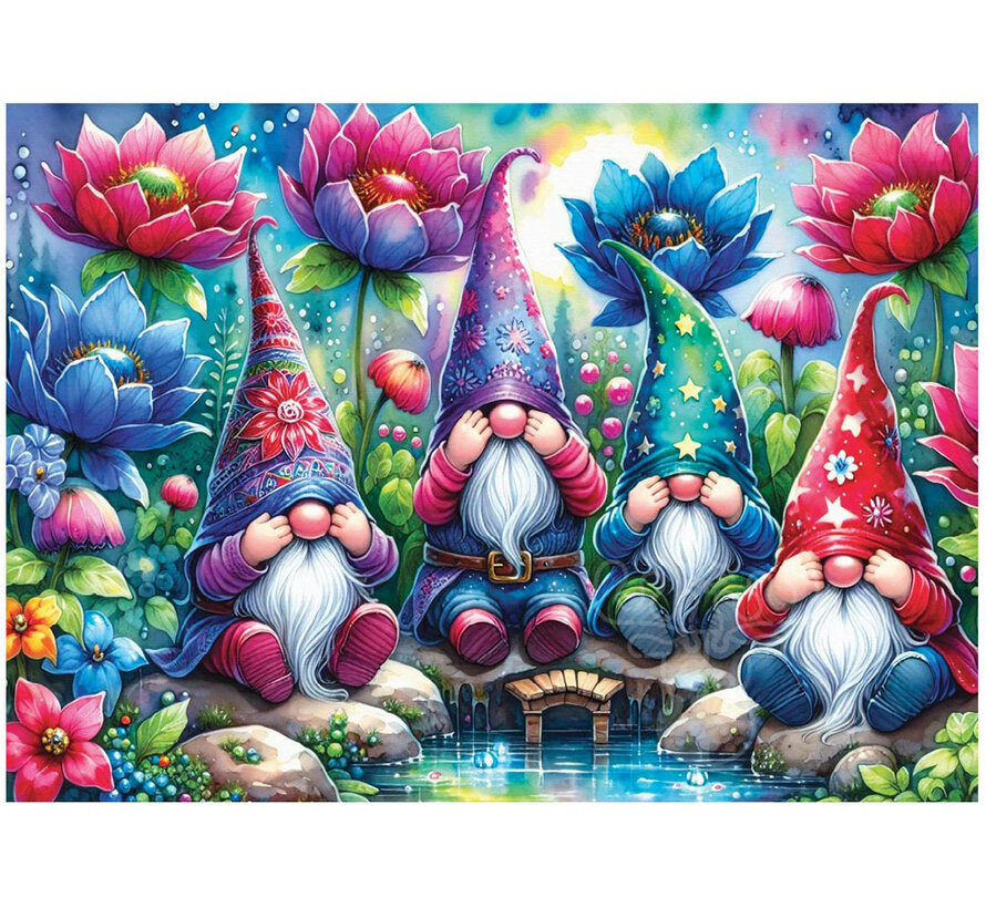 Delfy Gnomes Among Flowers Puzzle 1000pcs