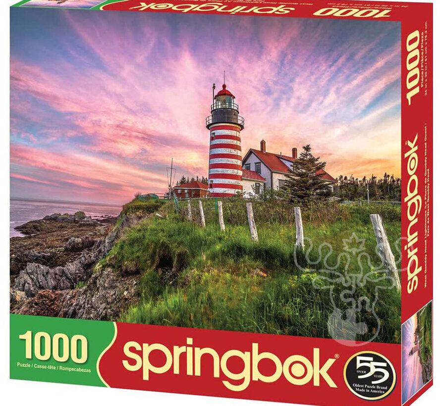 Springbok West Quoddy Head Lighthouse Puzzle 1000pcs RETIRED