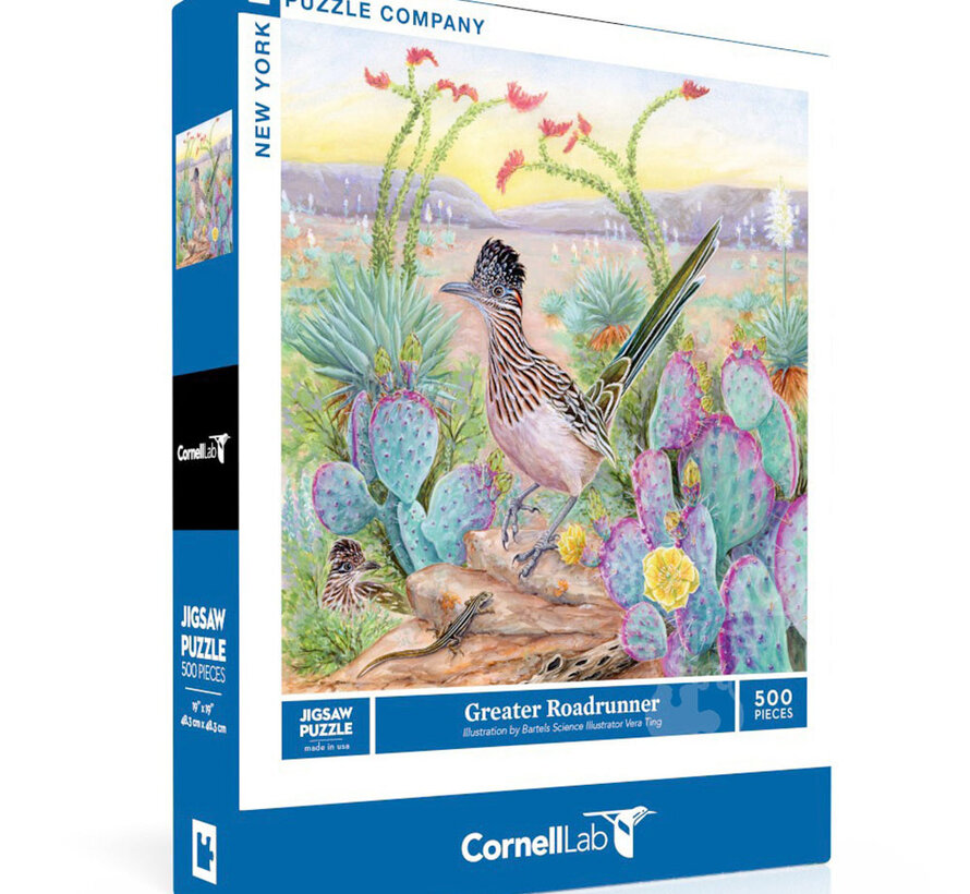 New York Puzzle Co. Cornell Lab: Greater Roadrunner Puzzle 500pcs