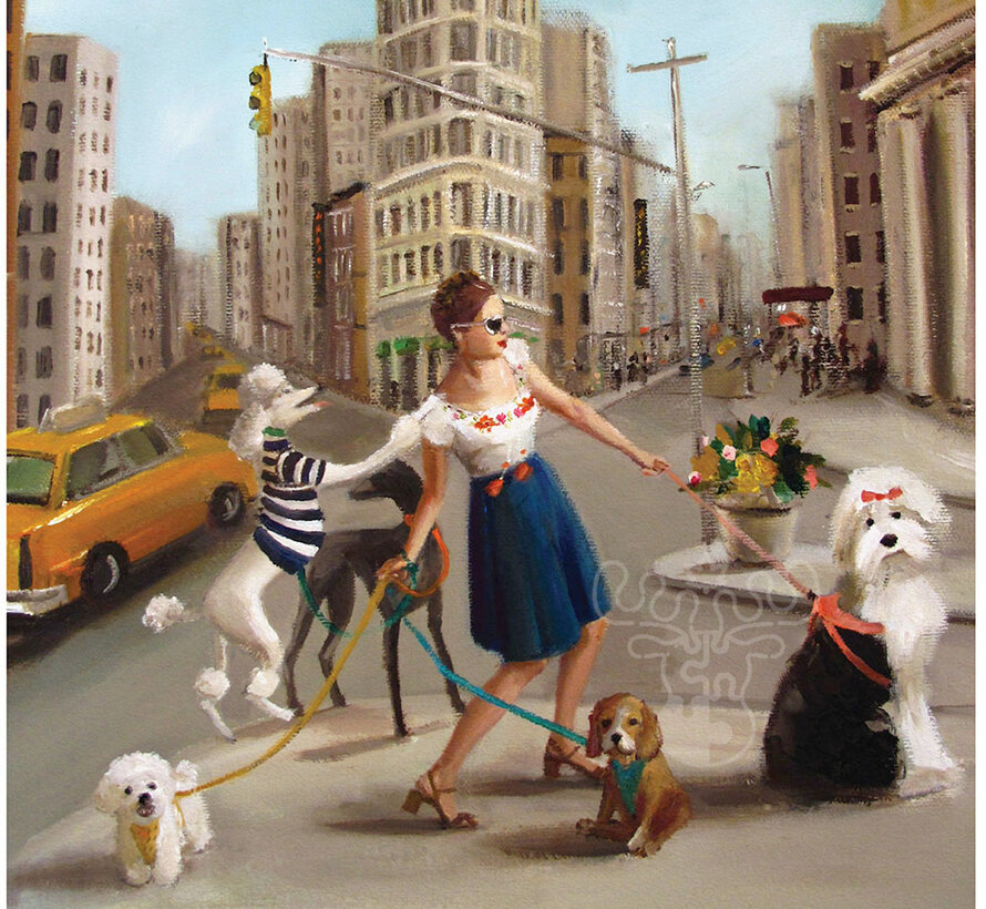 New York Puzzle Co. Janet Hill: Pets in the City Puzzle 500pcs