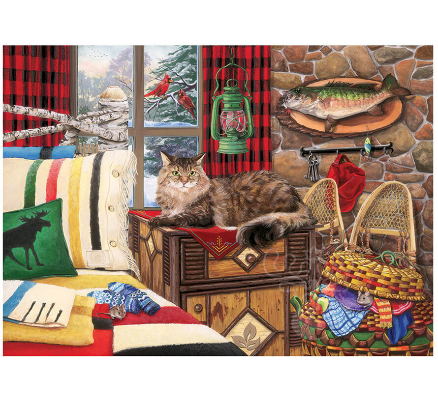 Cobble Hill Lodge Cat Puzzle 1000pcs