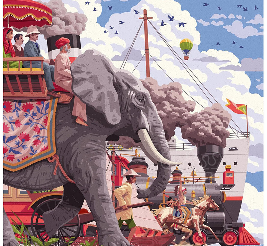 FINAL SALE Ravensburger Art & Soul: Around The World in 80 Days Puzzle 750pcs