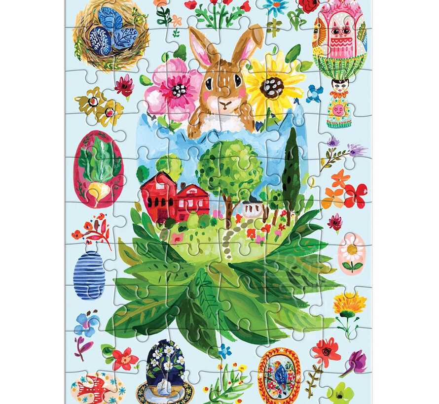 Galison Artisanal Eggs Greeting Card Puzzle 60pcs