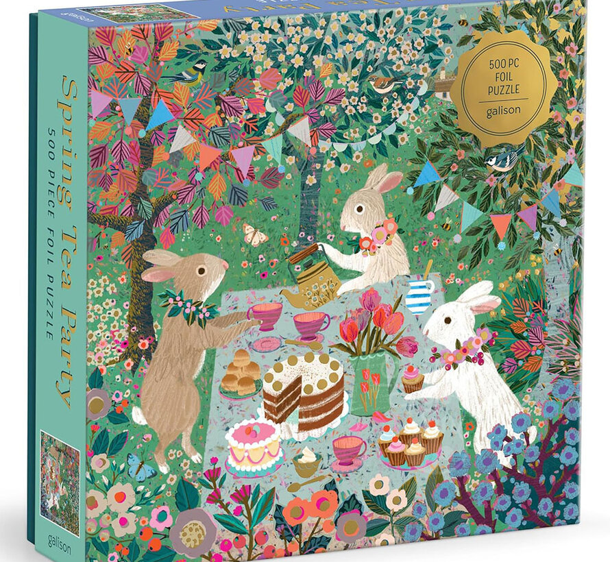 Galison Spring Tea Party Foil Puzzle 500pcs
