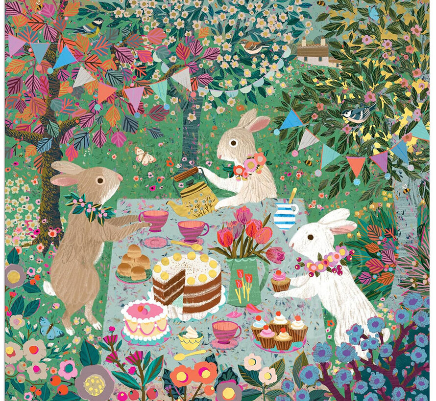 Galison Spring Tea Party Foil Puzzle 500pcs