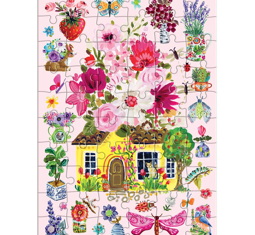 Galison Buzzy Bouquets Greeting Card Puzzle 60pcs