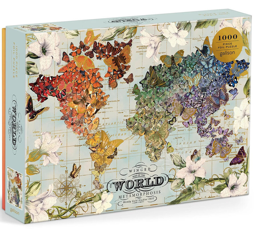 Galison Wendy Gold Winged Metamorphosis Foil Puzzle 1000pcs