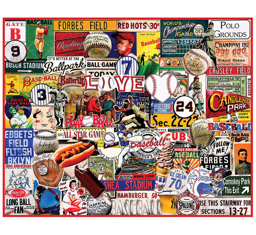 White Mountain I Love Baseball Puzzle 1000pcs