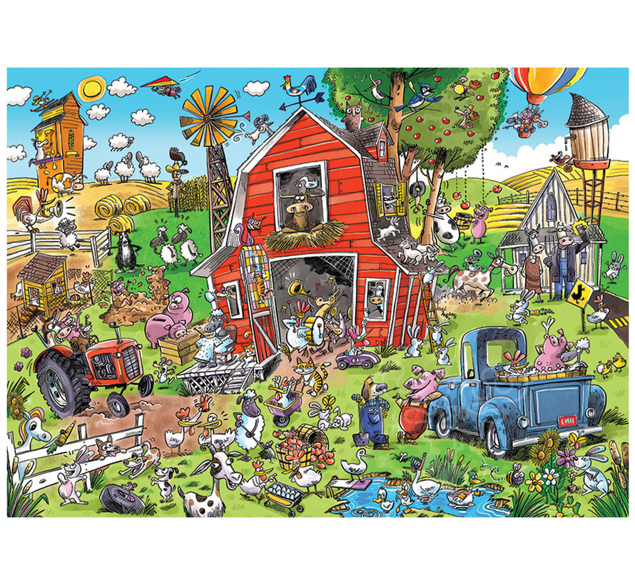 Cobble Hill DoodleTown: Farmyard Folly Family Puzzle 350pcs