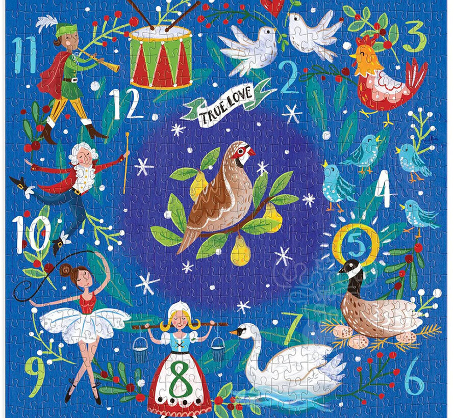 Galison Twelve Days Wreath Puzzle 500pcs