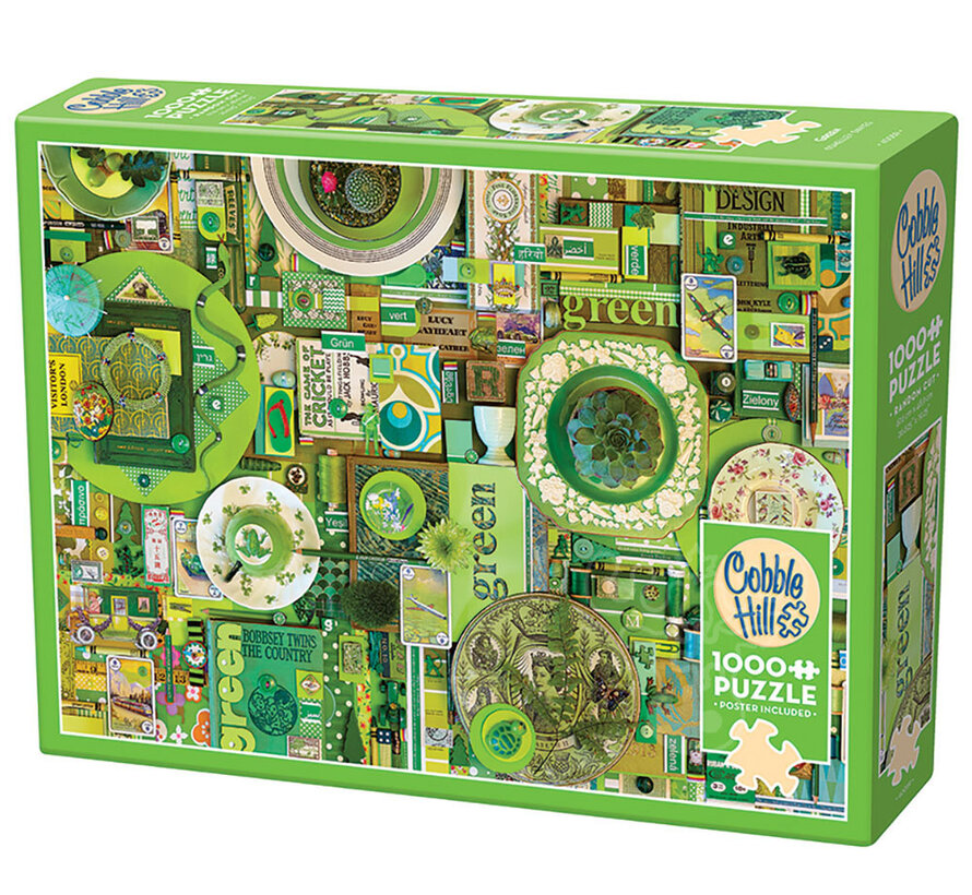 Cobble Hill Rainbow Collection Green Puzzle 1000pcs