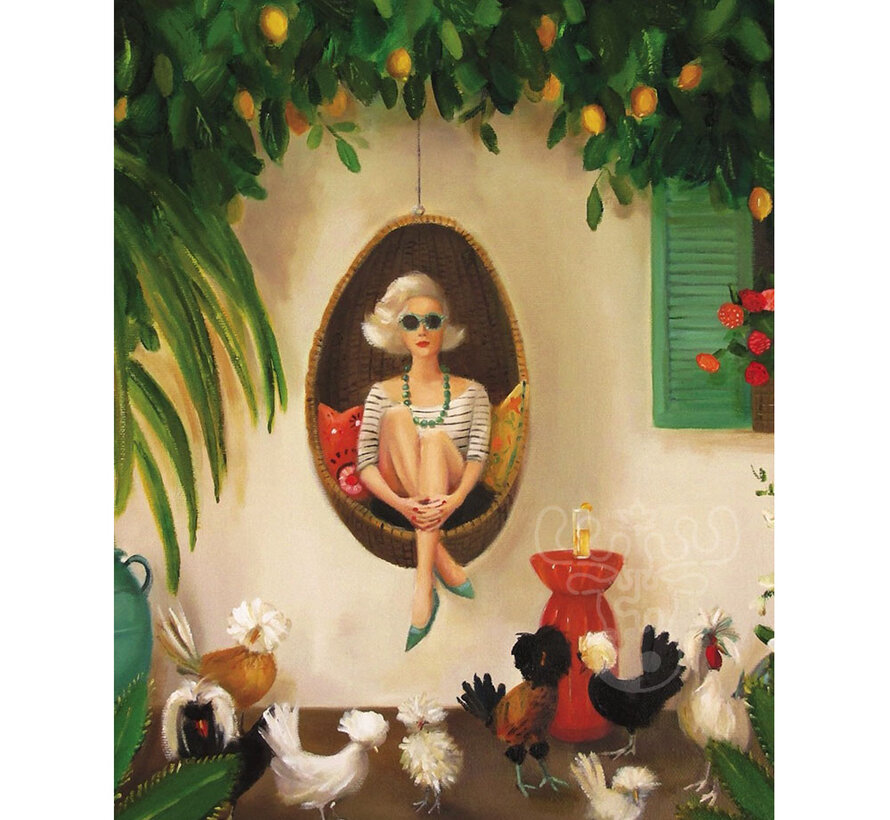 New York Puzzle Co. Janet Hill: Extraordinary Chickens Puzzle 500pcs