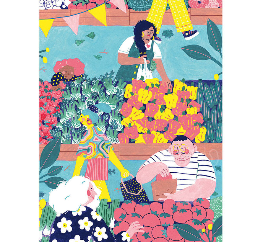 FINAL SALE Pieces & Peace Au Marché Puzzle 1000pcs ORIGINAL BOX SIZE RETIRED