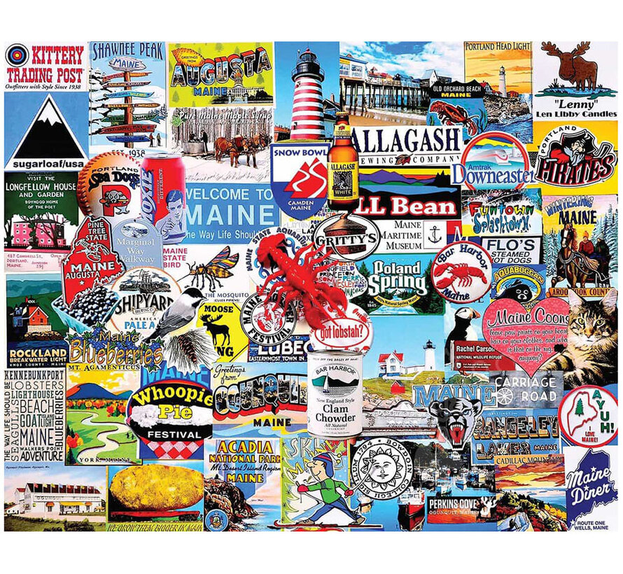 White Mountain I Love Maine Puzzle 1000pcs