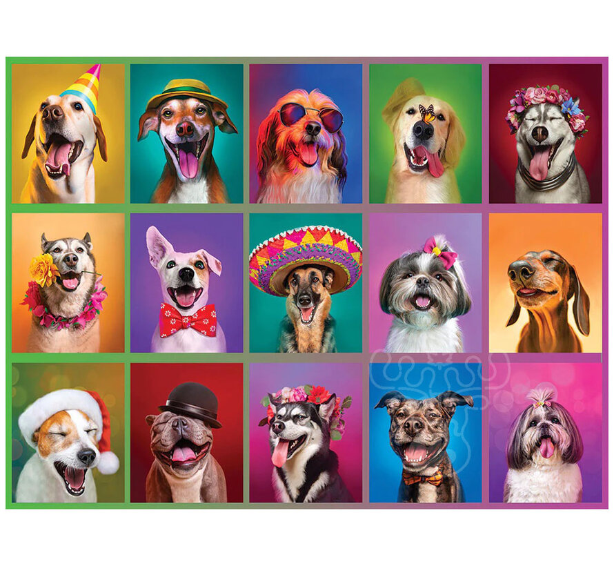 White Mountain Puppy Portraits Puzzle 500pcs