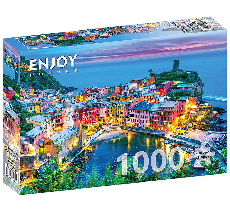 Enjoy Vernazza at Dusk, Cinque Terre, Italy Puzzle 1000pcs