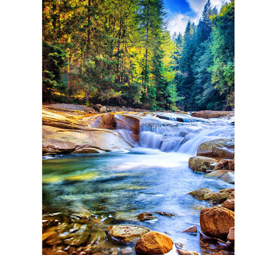 Grafika Belle Cascade dans la Forêt (Beautiful Waterfall in the Forest) Puzzle 2000pcs
