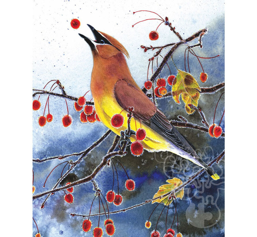 New York Puzzle Co. Cornell Lab: Cedar Waxwing Mini Puzzle 100pcs