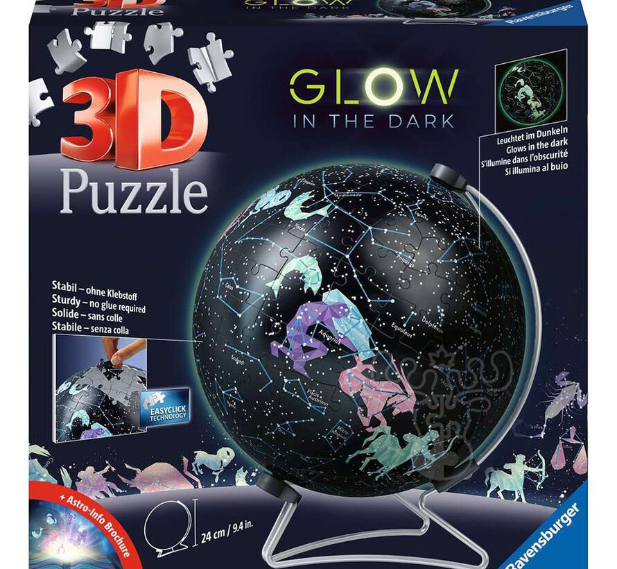 Ravensburger 3D Glow in Dark Star Globe Puzzle Ball 190pcs