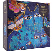 Paperblanks Paperblanks Blue Cats & Butterflies, Fantastic Felines Puzzle 500pcs