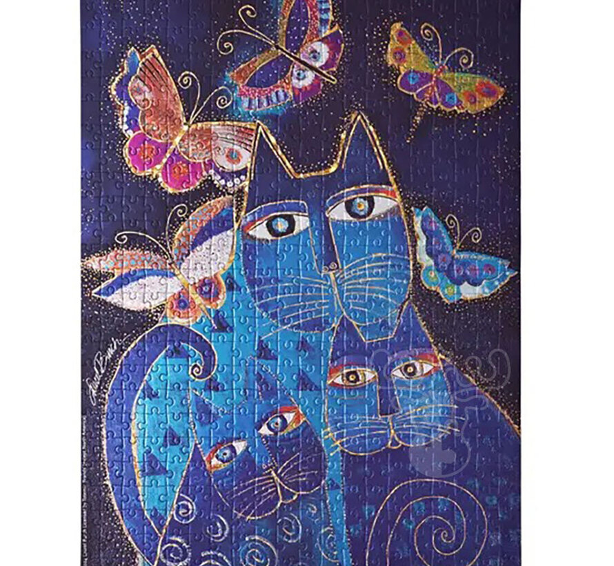 Paperblanks Blue Cats & Butterflies, Fantastic Felines Puzzle 500pcs