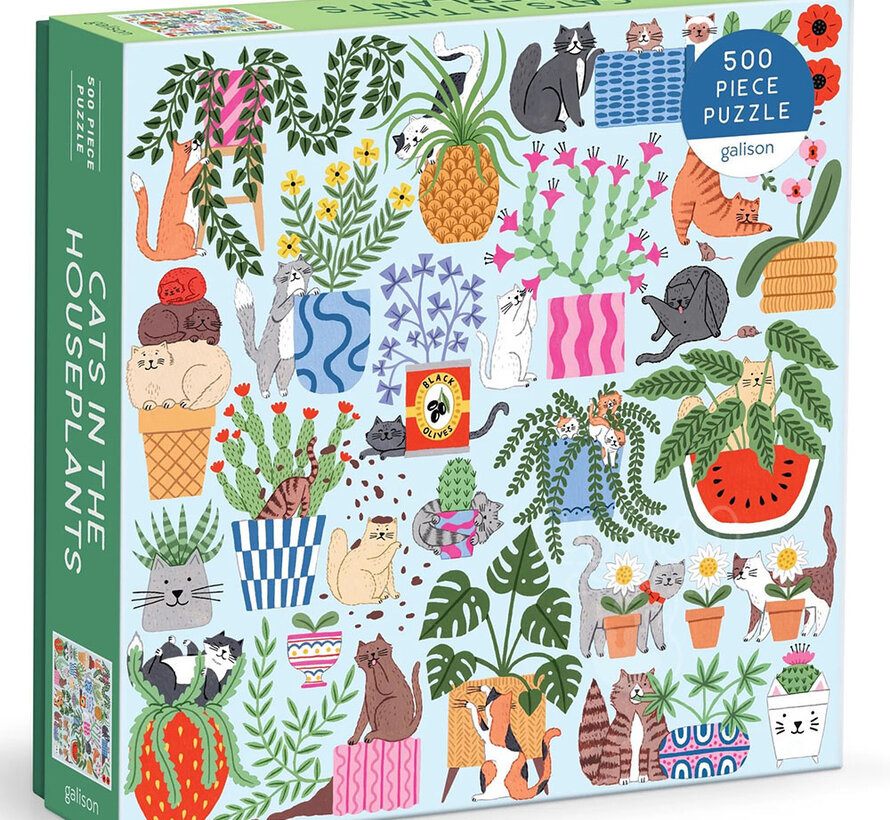 Galison Cats in the Houseplants Puzzle 500pcs