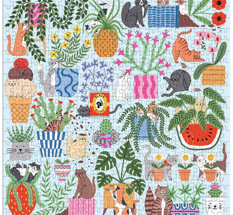 Galison Cats in the Houseplants Puzzle 500pcs