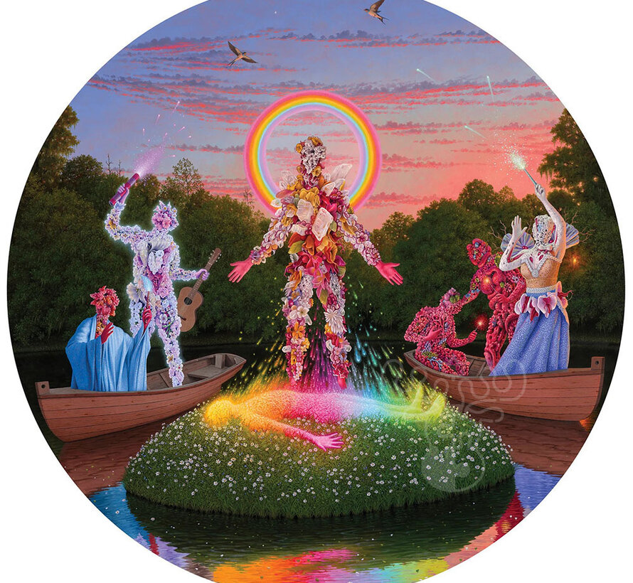 Pomegranate Cox, Adrian: The Birth of Spirit Gardene  Circular Puzzle 500pcs