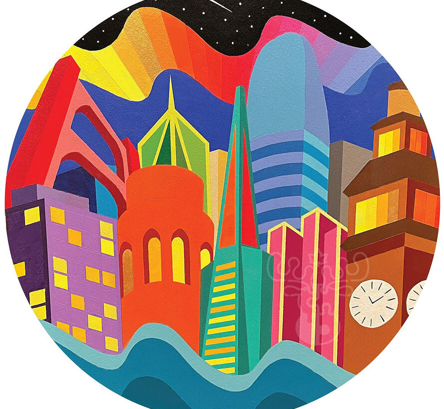 Pomegranate Herren, Jordan: City Vibes Circular Puzzle 500pcs