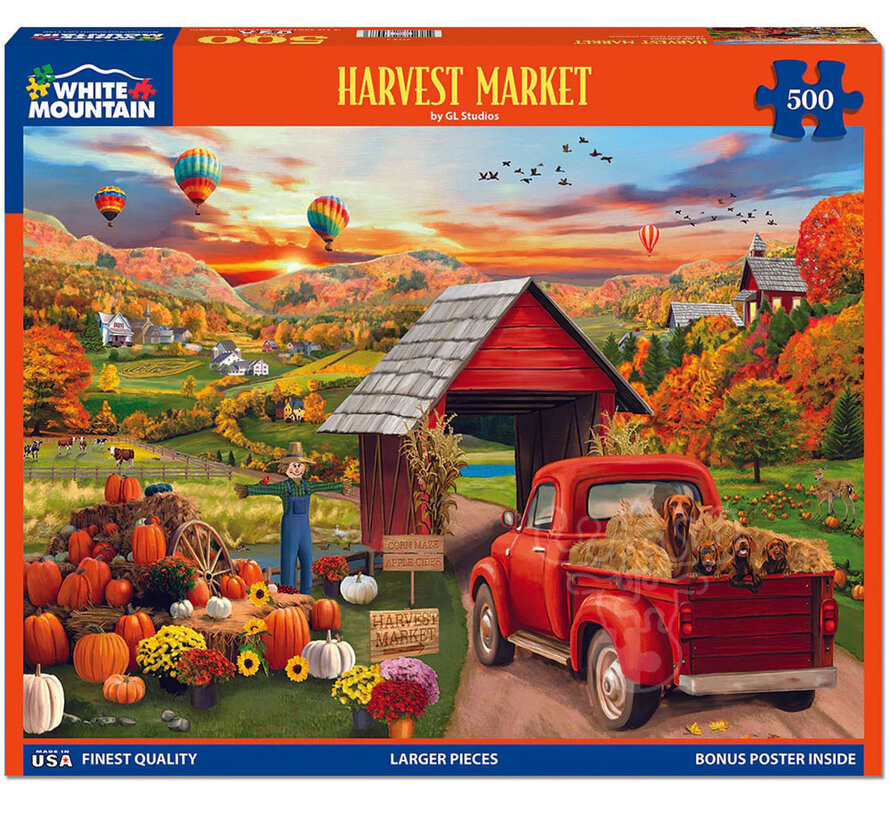 White Mountain Harvest Market Puzzle 500pcs