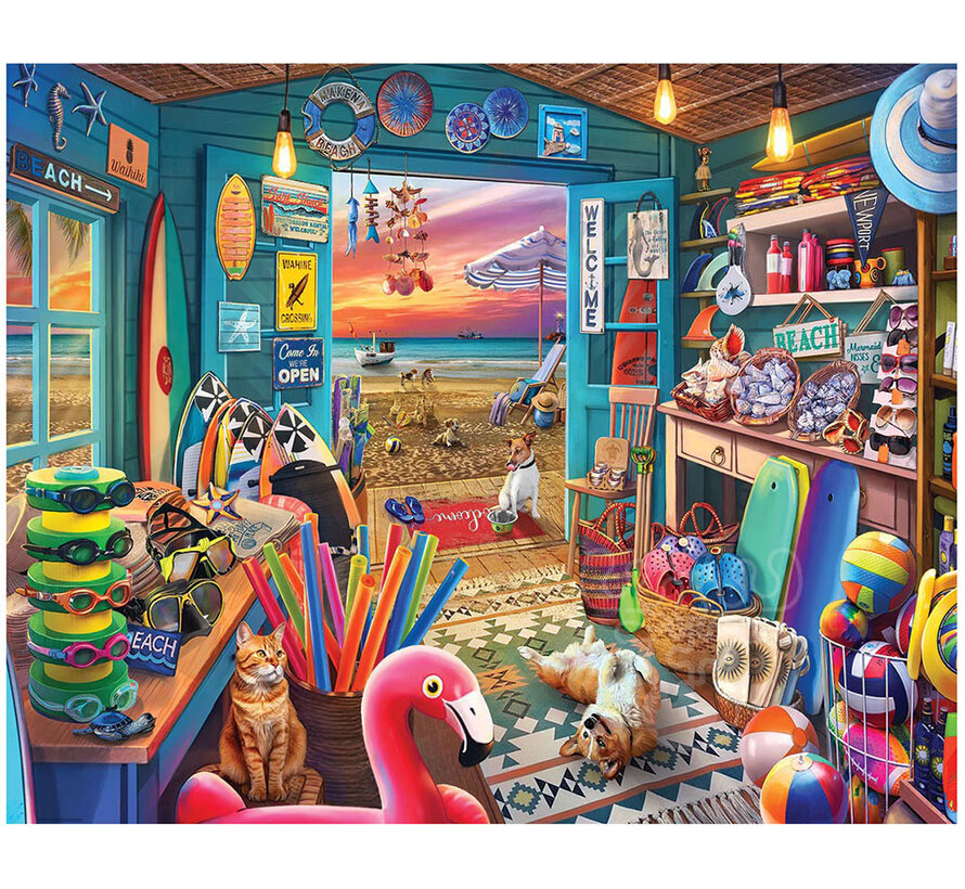 White Mountain Beach Hut Store Puzzle 1000pcs