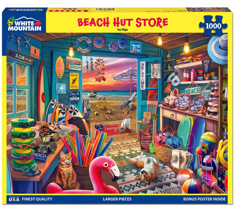 White Mountain Beach Hut Store Puzzle 1000pcs
