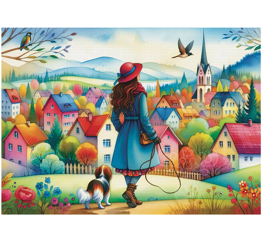 JaCaRou Dog Walking Bliss Puzzle 1000pcs