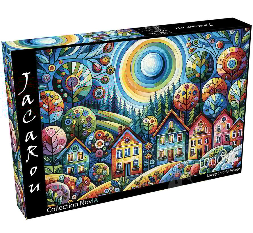 JaCaRou Lovely Colorful Village Puzzle 1000pcs