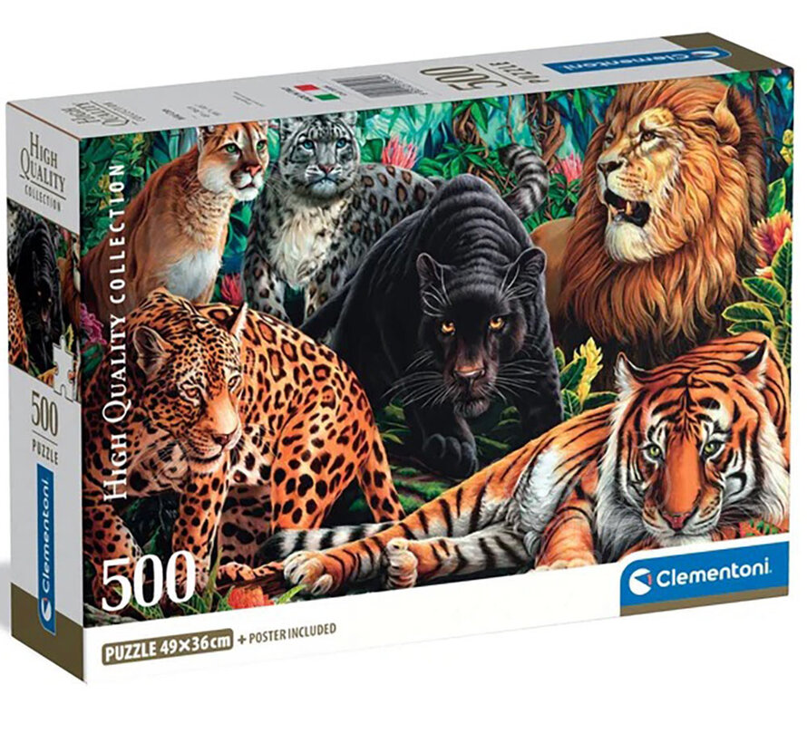 FINAL SALE Clementoni Wild Cats Puzzle 500pcs