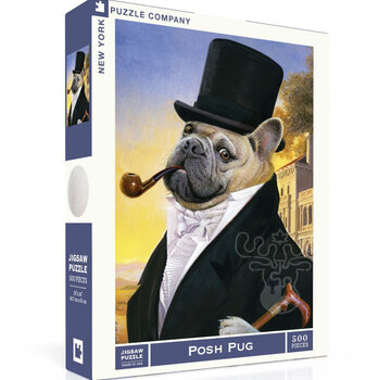 New York Puzzle Company New York Puzzle Co. Bill Mayer: Posh Pug Puzzle 500pcs
