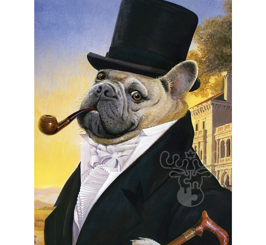 New York Puzzle Co. Bill Mayer: Posh Pug Puzzle 500pcs