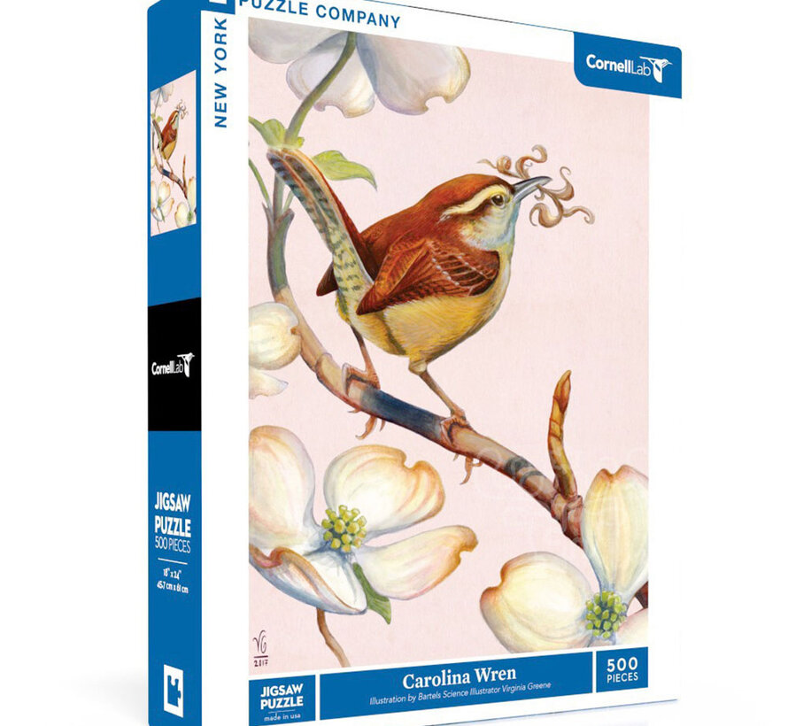 New York Puzzle Co. Cornell Lab: Carolina Wren Puzzle 500pcs