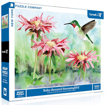 New York Puzzle Company New York Puzzle Co. Cornell Lab: Ruby-throated Hummingbird Puzzle 1000pcs