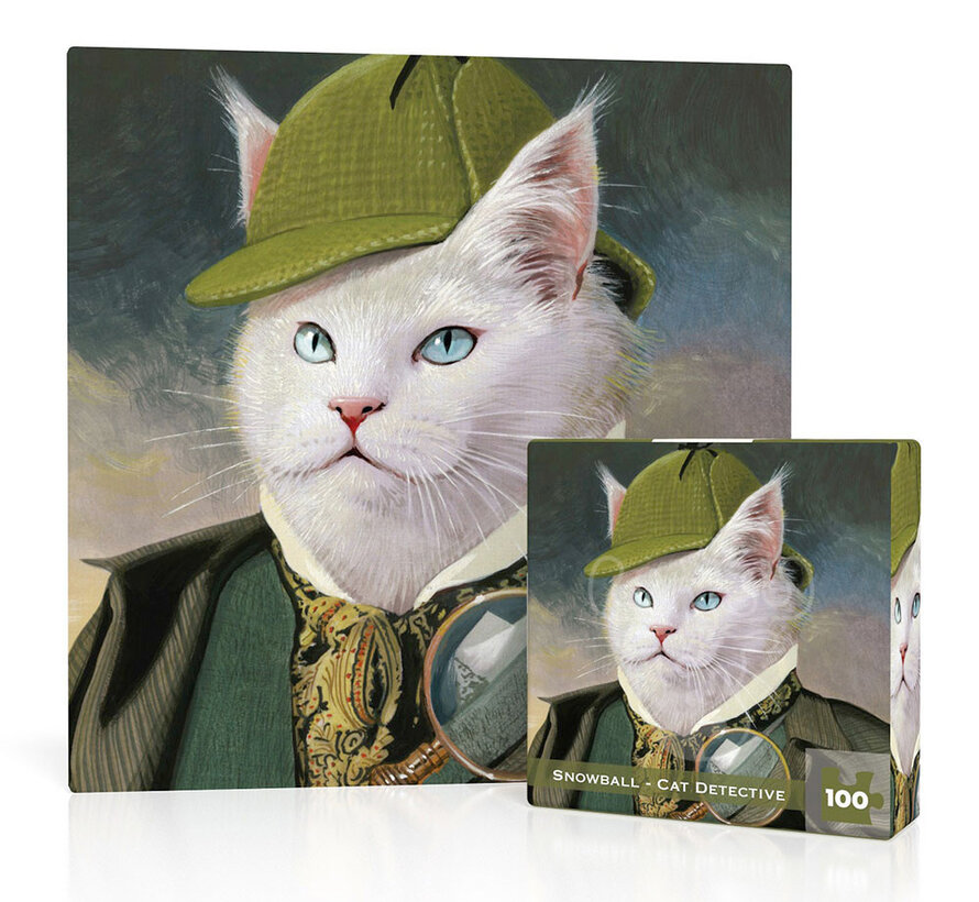 New York Puzzle Co. Bill Mayer: Snowball - Cat Detective Mini Puzzle 100pcs