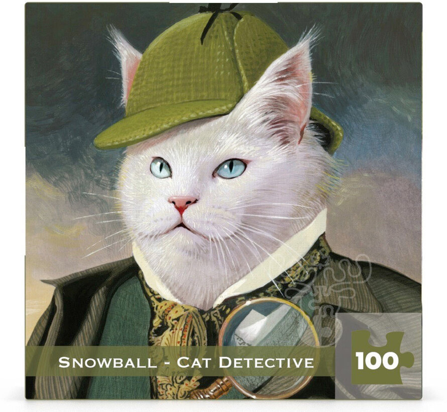 New York Puzzle Co. Bill Mayer: Snowball - Cat Detective Mini Puzzle 100pcs