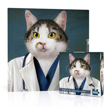 New York Puzzle Company New York Puzzle Co. Bill Mayer: Copy Cat - Cloned Kitty Mini Puzzle 100pcs
