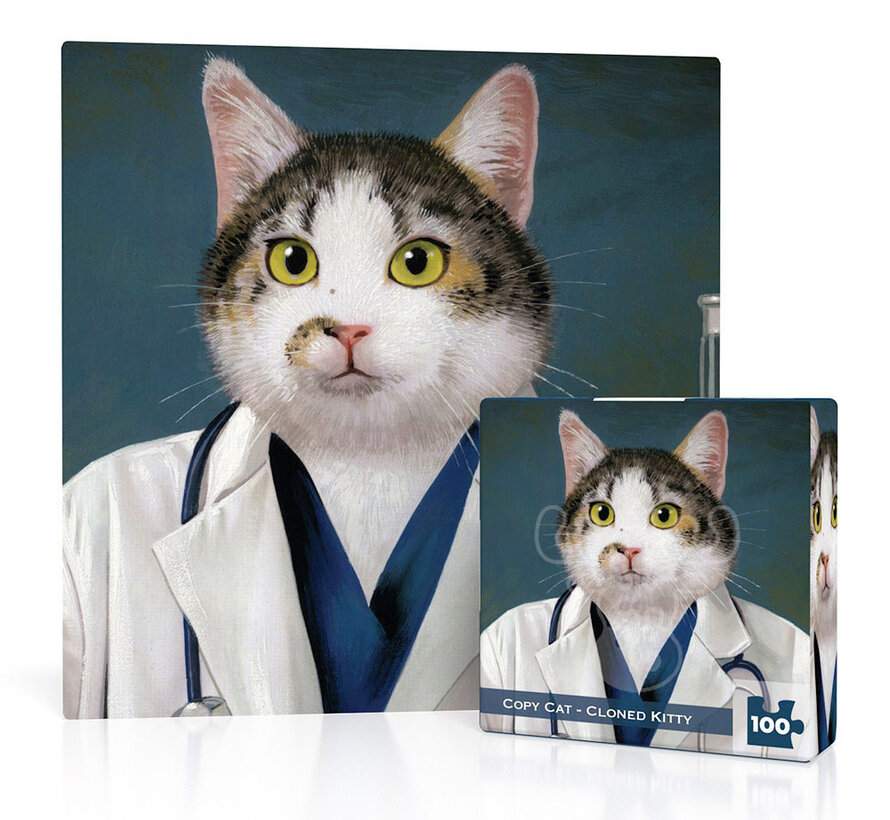 New York Puzzle Co. Bill Mayer: Copy Cat - Cloned Kitty Mini Puzzle 100pcs