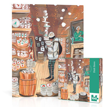 New York Puzzle Company New York Puzzle Co. Jenny Kroik: Dish Store Mini Puzzle 100pcs