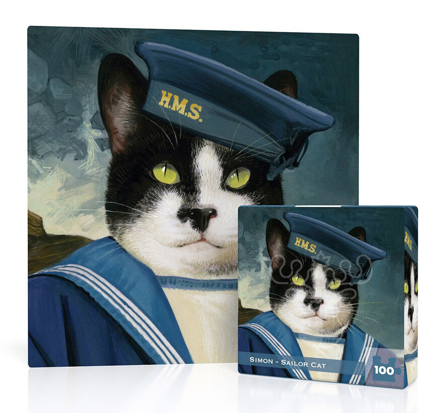 New York Puzzle Co. Bill Mayer: Simon - Sailor Cat Mini Puzzle 100pcs
