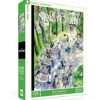 New York Puzzle Company New York Puzzle Co. The New Yorker: Pawns in the Park Puzzle 1000pcs