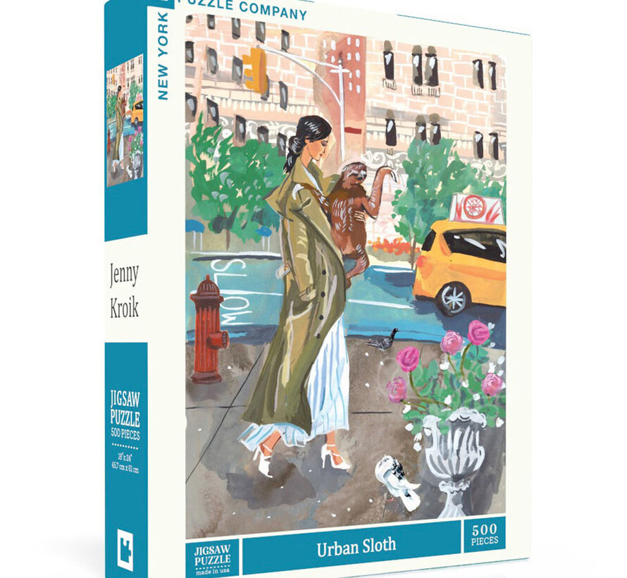 New York Puzzle Co. Jenny Kroik: Urban Sloth Puzzle 500pcs